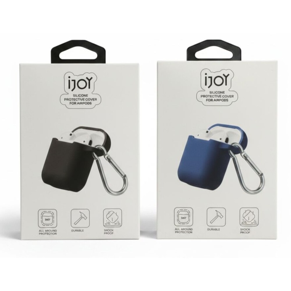 Set of 2 ijoy Silicone Protective Carrying Case w/Carabiner For Airpods 1st 2nd